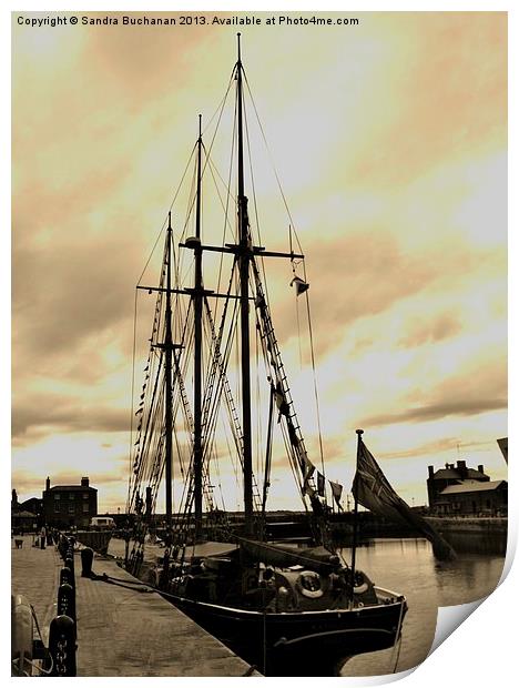 Tall Ship Albert Dock Liverpool Print by Sandra Buchanan