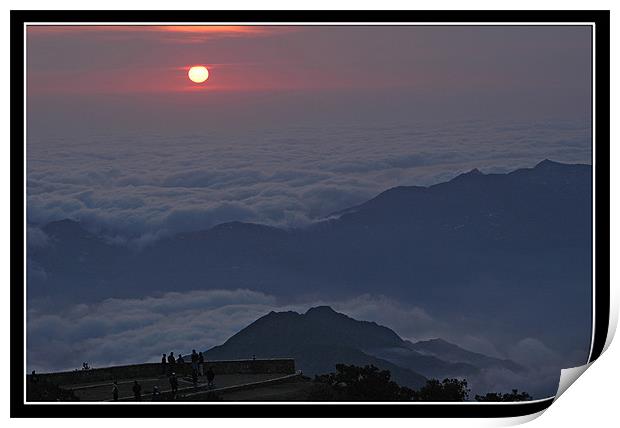 Sunset Above the Clouds Print by Art Magdaluyo