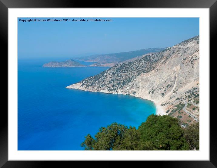 Myrtos Horizon Framed Mounted Print by Darren Whitehead