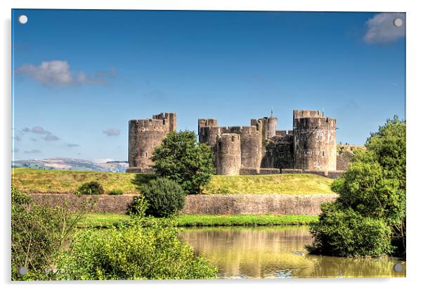 Caerphilly Castle 8 Acrylic by Steve Purnell