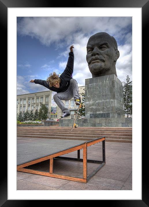 Skating with Lenin Framed Mounted Print by Toby Gascoyne