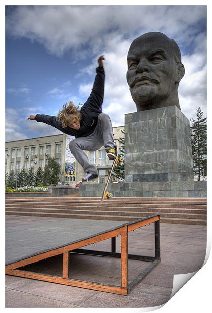 Skating with Lenin Print by Toby Gascoyne