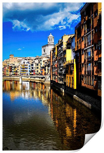 River Onyar, Girona, Spain. Print by Leighton Collins