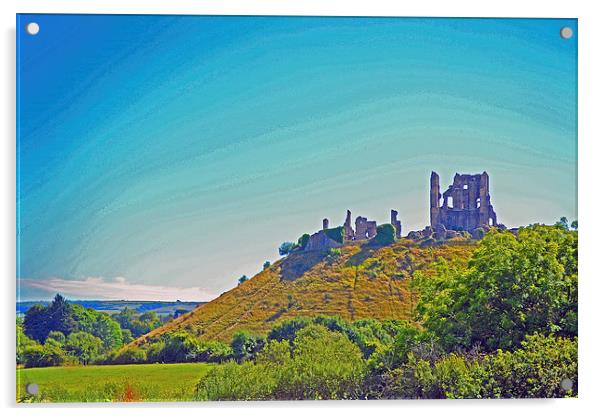 Corfe Castle Acrylic by William Kempster