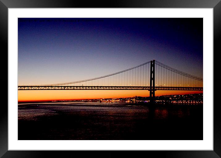 Lisbons April 25th Suspension Bridge Framed Mounted Print by Frank Irwin