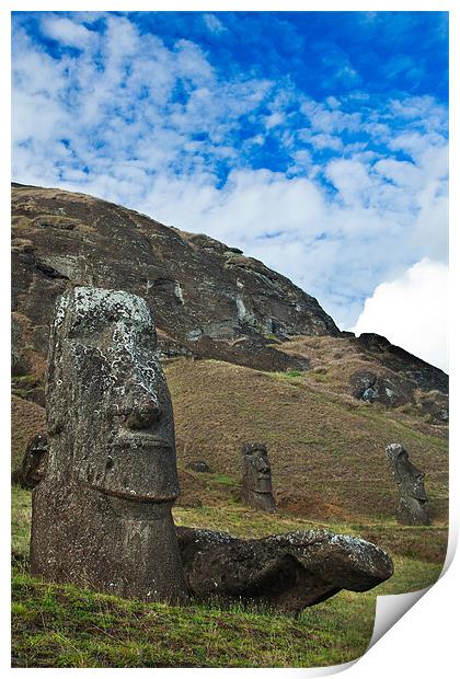Moai Quarry, Easter Island Print by Andrew Carr