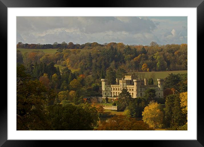 Eastnor Castle in Autumn Framed Mounted Print by Sue Dudley