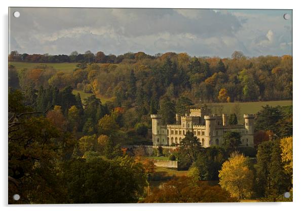 Eastnor Castle in Autumn Acrylic by Sue Dudley