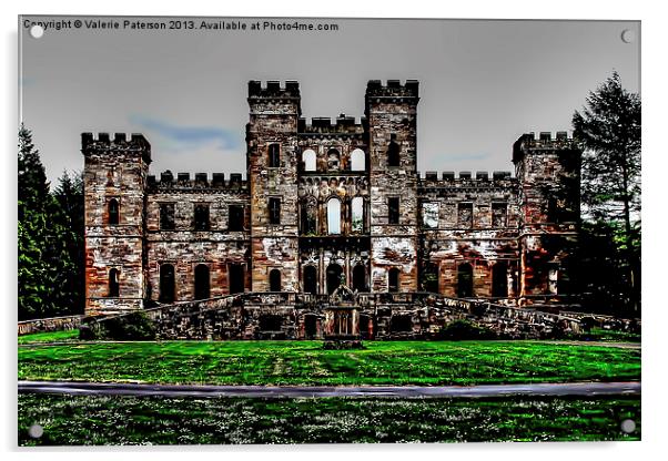 Loudoun Castle Acrylic by Valerie Paterson