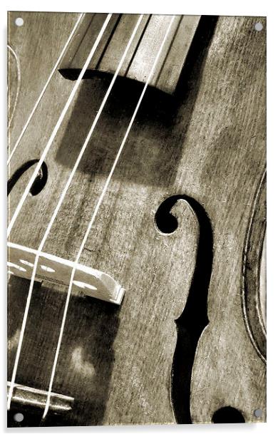 vintage violin Acrylic by Heather Newton