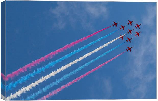 Thrilling Red Arrows Display Canvas Print by Daniel Rose
