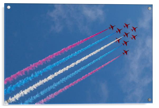 Thrilling Red Arrows Display Acrylic by Daniel Rose