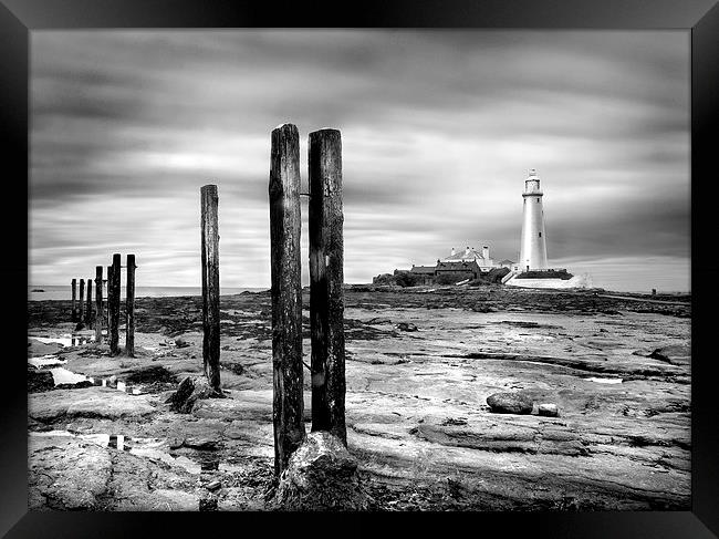 St. Marys Lighthouse Whitley Bay Framed Print by Mike Sherman Photog