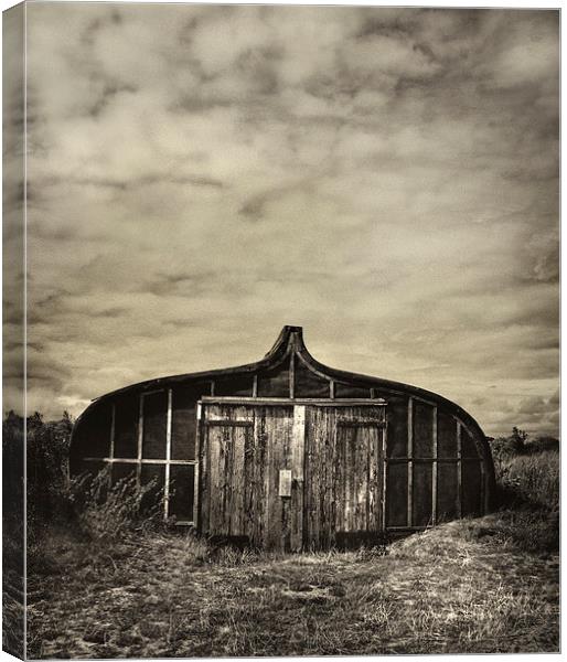 Boat Shed Holy Island Canvas Print by Mike Sherman Photog
