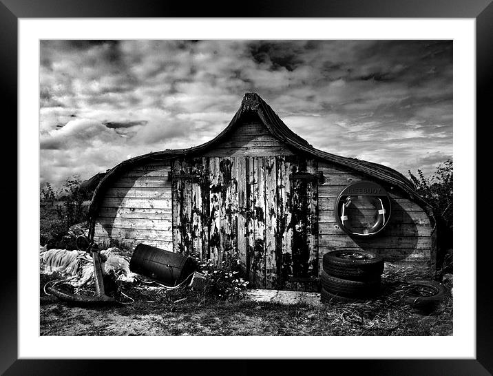 Boat Shed, Holy Island Framed Mounted Print by Mike Sherman Photog
