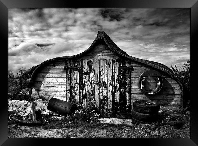 Boat Shed, Holy Island Framed Print by Mike Sherman Photog