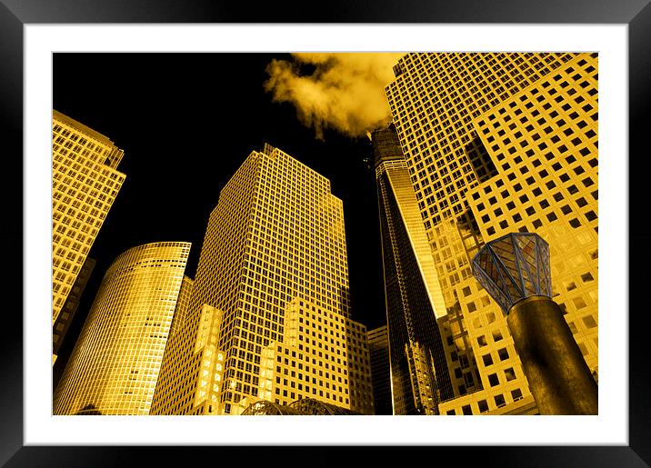 Golden Scrapers Framed Mounted Print by Rob Hawkins