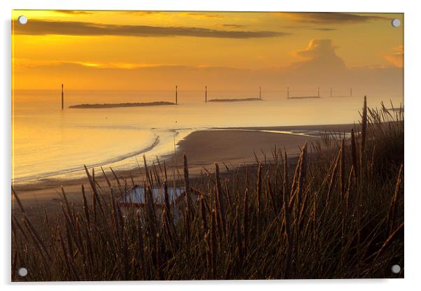 Sea Palling dawn Acrylic by Stephen Mole