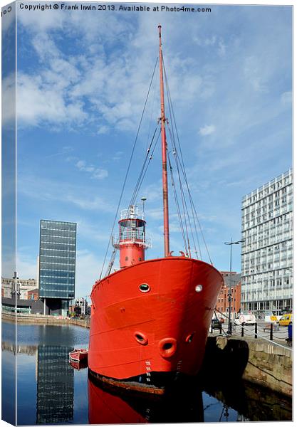 Planet Liverpools Old bar lightship Canvas Print by Frank Irwin