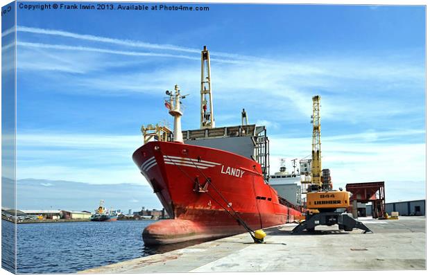 MV Landy waiting to unload in Birkenhead Docks Canvas Print by Frank Irwin
