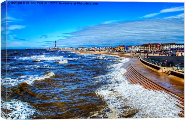 Blackpool Beach Canvas Print by Valerie Paterson