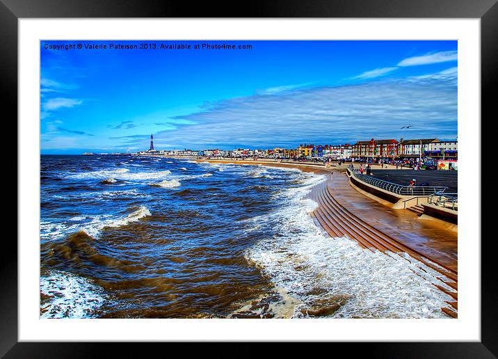 Blackpool Beach Framed Mounted Print by Valerie Paterson