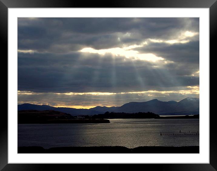 Stormclouds & Sunrays Loch Etive Framed Mounted Print by Bill Lighterness