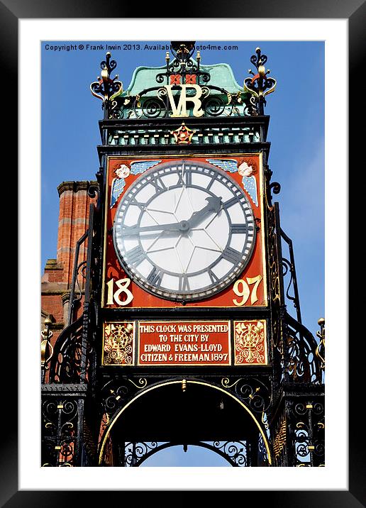 Chester Citys Eastgate Clock Framed Mounted Print by Frank Irwin