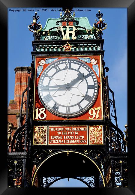 Chester Citys Eastgate Clock Framed Print by Frank Irwin