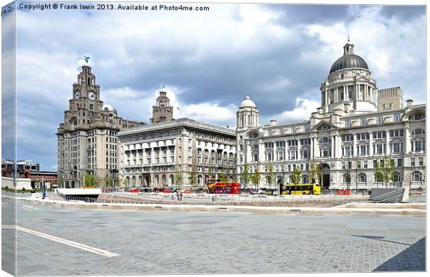 Liverpools Iconic Waterfront - The three Graces Canvas Print by Frank Irwin