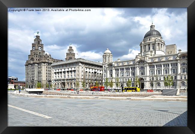 Liverpools Iconic Waterfront - The three Graces Framed Print by Frank Irwin