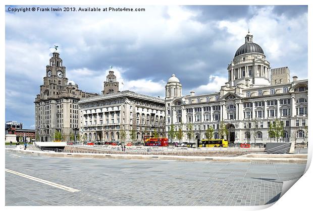 Liverpools Iconic Waterfront - The three Graces Print by Frank Irwin
