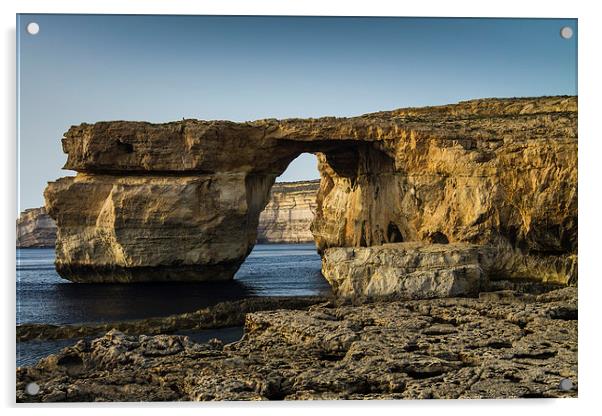 The Azure Window, Malta Acrylic by Gabor Pozsgai