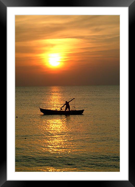  FISHING AT DUSK Framed Mounted Print by Mal Taylor Photography