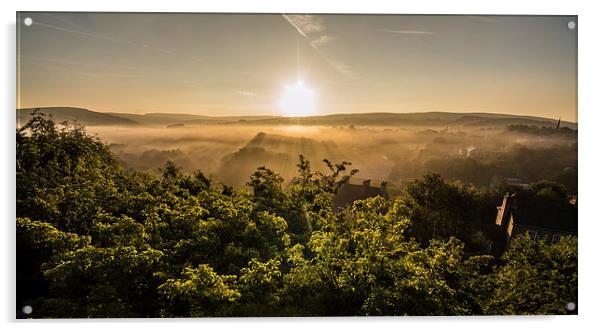 Sunrise Over New Mills Acrylic by Phil Tinkler