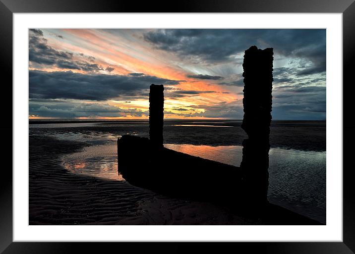 Sunset on the beach Framed Mounted Print by Gary Kenyon