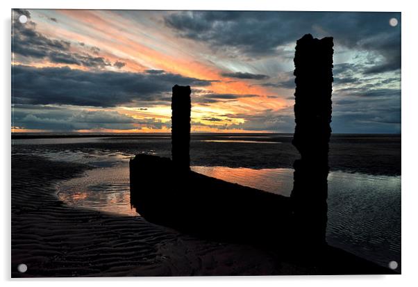Sunset on the beach Acrylic by Gary Kenyon