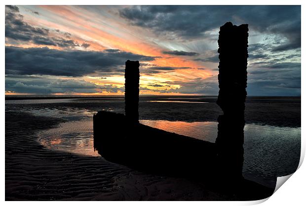 Sunset on the beach Print by Gary Kenyon