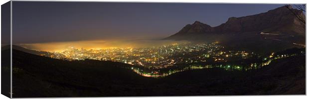 Table Mountain City lights Canvas Print by Ralph Schroeder