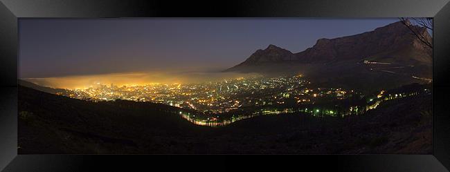 Table Mountain City lights Framed Print by Ralph Schroeder