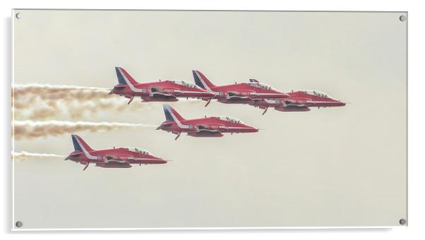 Red Arrows Flyby Acrylic by Fraser Hetherington