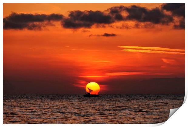 Sunset from Hunstanton beach Print by Gary Pearson