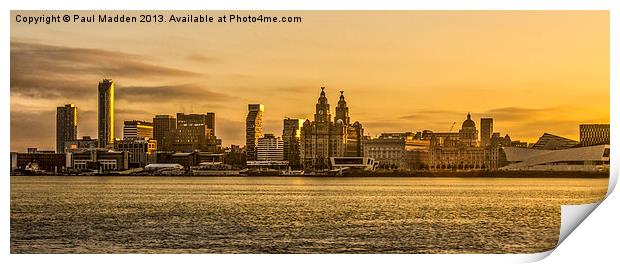 Sunrise Over Liverpool Print by Paul Madden