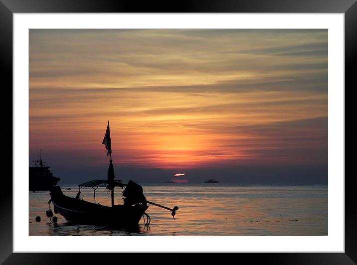Koh Tao Sunset Framed Mounted Print by Laura Kenny