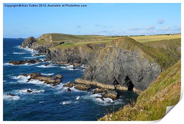 Trevone , Cornwall Print by Alan Sutton