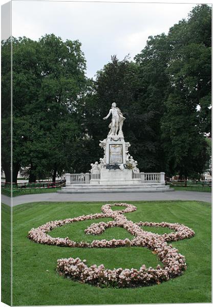 Mozart Statue Burggarten Vienna Canvas Print by Sara Kemp