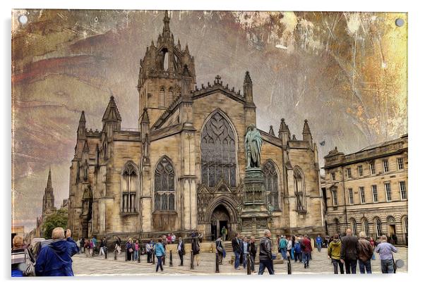 St Giles Cathedral  Edinburgh Acrylic by Fiona Messenger