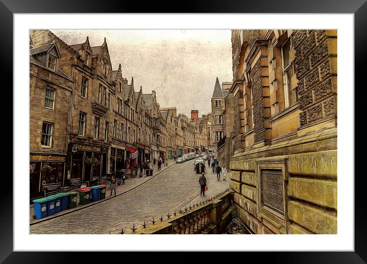 Cockburn Street Edinburgh Framed Mounted Print by Fiona Messenger