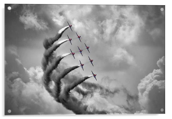 The Red Arrows - Moody Sky Acrylic by Colin Williams Photography