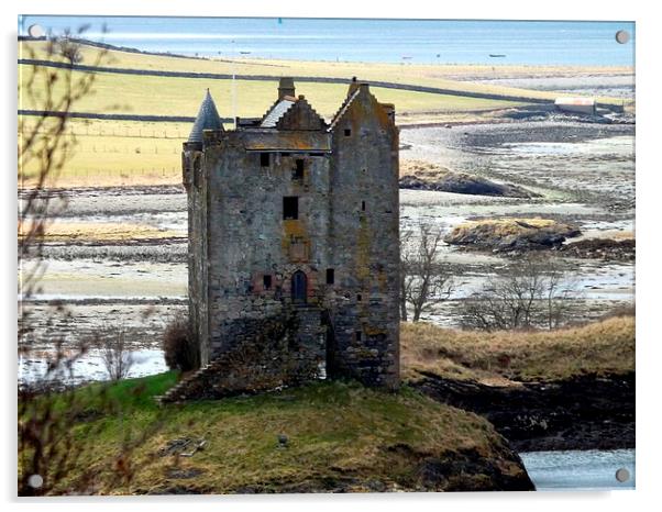 Castle Stalker , Appin Scotland Acrylic by Bill Lighterness